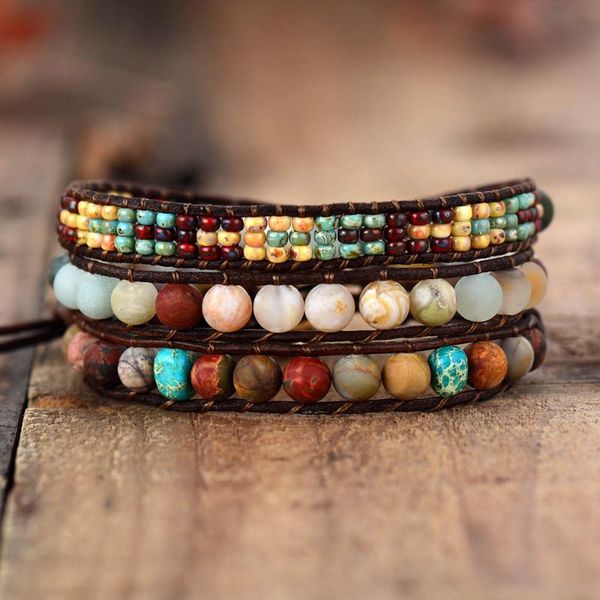 beaded, strands vintage wrap bracelets w/ frosted stone beaded triple statement bracelet bijoux femme bohemian beads jewelry, Black
beaded, strands vintage wrap bracelets w/ frosted stone beaded triple statement bracelet bijoux femme bohemian beads jewelry, Black