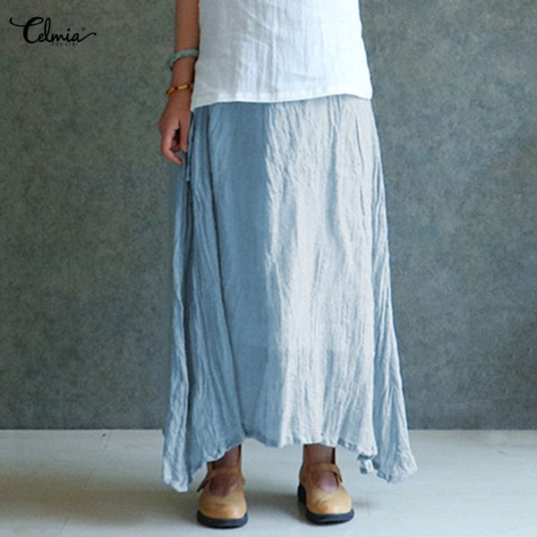 celmia summer women maxi skirts 2020 fashion casual loose solid long skirt elastic waist ladies vintage pleated skirts plus size, Black
celmia summer women maxi skirts 2020 fashion casual loose solid long skirt elastic waist ladies vintage pleated skirts plus size, Black