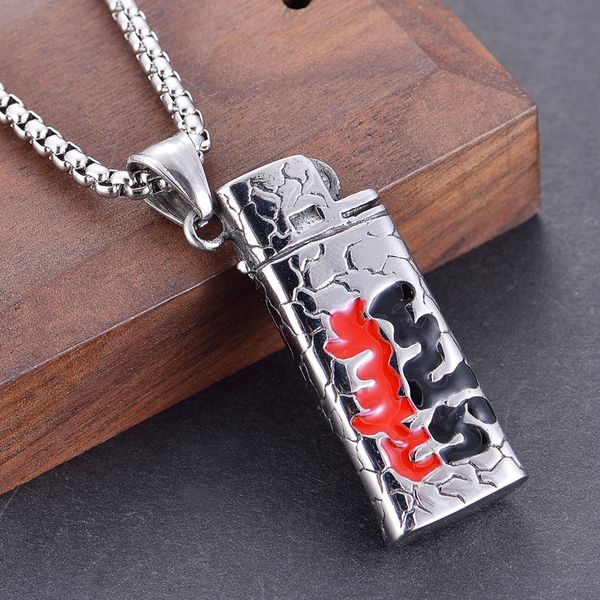 2020 z158 new factory direct sales vintage titanium steel pendant lighter oil dripping good and evil stainless steel pendant necklace, Silver
2020 z158 new factory direct sales vintage titanium steel pendant lighter oil dripping good and evil stainless steel pendant necklace, Silver