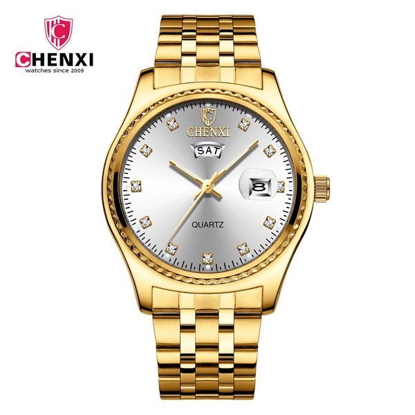 2019 chenxi men watches diamond watches men yellow gold business stainless steel quartz, Slivery;brown
2019 chenxi men watches diamond watches men yellow gold business stainless steel quartz, Slivery;brown