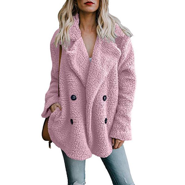 winter outerwear fashion elegant with pocket hoodies women jackets lapel coat faux plush overcoat button solid casual warm, Black;brown
winter outerwear fashion elegant with pocket hoodies women jackets lapel coat faux plush overcoat button solid casual warm, Black;brown