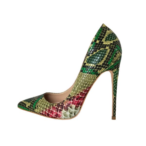 women pumps green snake pattern extreme high heels shoes pointy toe fashion party dress shoes woman, Black
women pumps green snake pattern extreme high heels shoes pointy toe fashion party dress shoes woman, Black