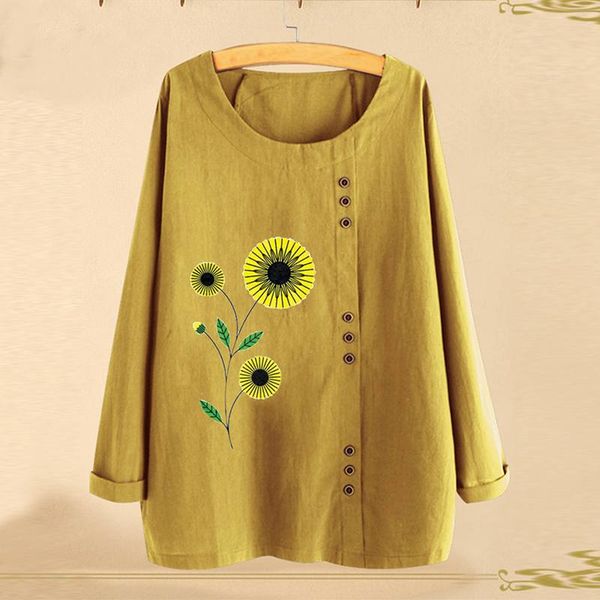 2020 spring sun flowers printed blouse zanzea casual o neck cotton shirts women vintage long sleeve tunic blusas chemise, White 
2020 spring sun flowers printed blouse zanzea casual o neck cotton shirts women vintage long sleeve tunic blusas chemise, White