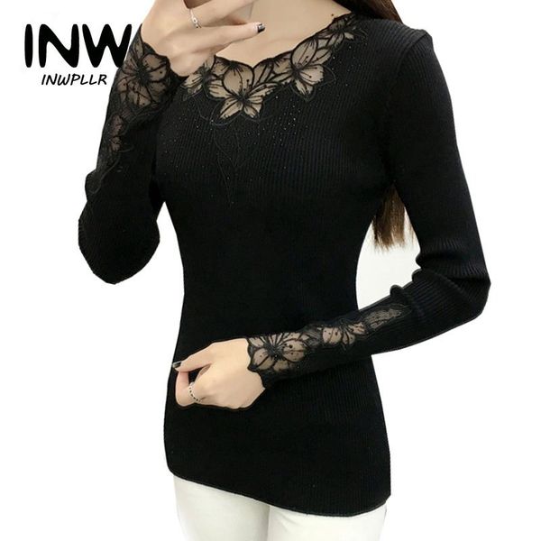 2019 elastic knitting sweater women's pullover autumn lace patchwork sweaters and pullovers o-neck diamonds sueter mujer, White;black
2019 elastic knitting sweater women's pullover autumn lace patchwork sweaters and pullovers o-neck diamonds sueter mujer, White;black