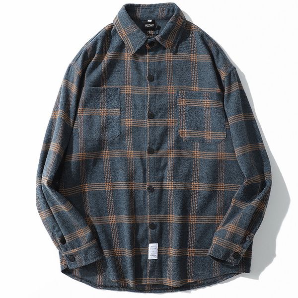 korean striped shirt men streetwear thick mens plaid flannel shirts long sleeve japanese streetwear camisa masculina fashion, White;black
korean striped shirt men streetwear thick mens plaid flannel shirts long sleeve japanese streetwear camisa masculina fashion, White;black