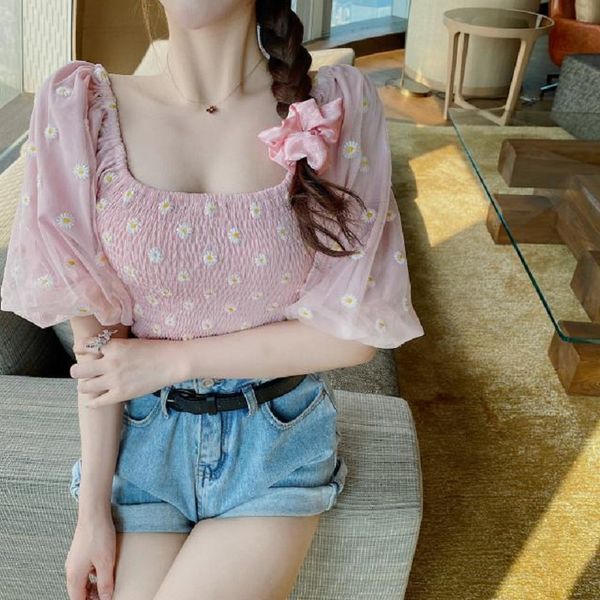 harajuku shirts women summer slash neck puff sleeve daisy embroidery slim female short mesh for sweet girl cute shirt, White
harajuku shirts women summer slash neck puff sleeve daisy embroidery slim female short mesh for sweet girl cute shirt, White