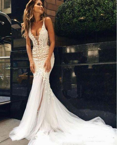 amazing outdoor mermaid wedding dresses lace deep v neck vestidos de novia backless boho country beach bridal gowns, White
amazing outdoor mermaid wedding dresses lace deep v neck vestidos de novia backless boho country beach bridal gowns, White