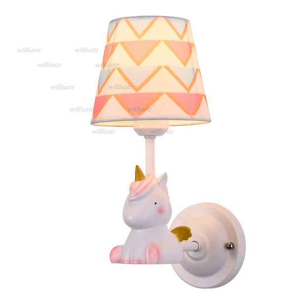 Modern Resin Doll Wall Sconce Lovable Fabric Cartoon Lamp Nursery Kids Bedroom Kindergarten Creative Horse Bear Elephant Light