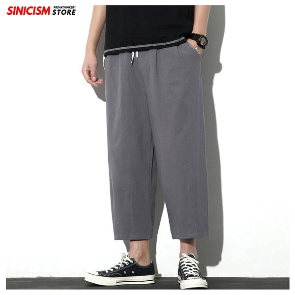 men's pants sinicism store men solid chinese style ankle-length mens 2021 summer loose trousers male oversize linen toursers 5xl, Black
men's pants sinicism store men solid chinese style ankle-length mens 2021 summer loose trousers male oversize linen toursers 5xl, Black