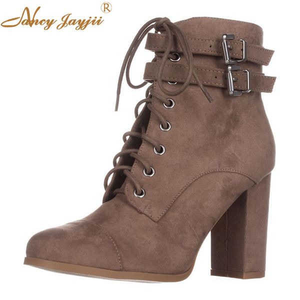 women shoes ladies ankle boots zipper super high square heels cross-tied round toe buckle spring/autumn fashion 2019, Black
women shoes ladies ankle boots zipper super high square heels cross-tied round toe buckle spring/autumn fashion 2019, Black