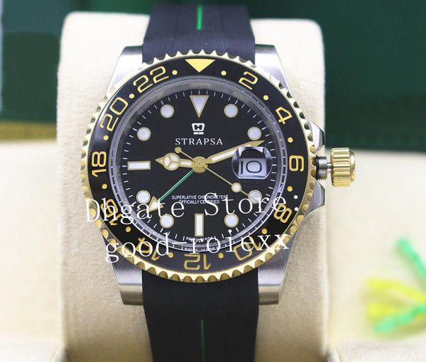 luxury men's gold ceramic bezel watches automatic 2813 sapphire watch men gmt ii superlative 116710 oysterflex rubber auto date wristwa, Slivery;brown
luxury men's gold ceramic bezel watches automatic 2813 sapphire watch men gmt ii superlative 116710 oysterflex rubber auto date wristwa, Slivery;brown