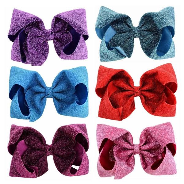 8 inch 6pcs/lot solid new design fabric hair bows clips bling shinny bows for kids headwear hair accessories 849, Slivery;white
8 inch 6pcs/lot solid new design fabric hair bows clips bling shinny bows for kids headwear hair accessories 849, Slivery;white