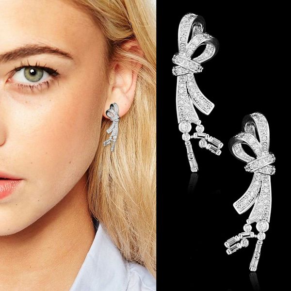 larrauri fashion jewelry trendy bowknot drop earrings for women charm cubic zircon crystal dubai korean bridal wedding earrings, Silver
larrauri fashion jewelry trendy bowknot drop earrings for women charm cubic zircon crystal dubai korean bridal wedding earrings, Silver