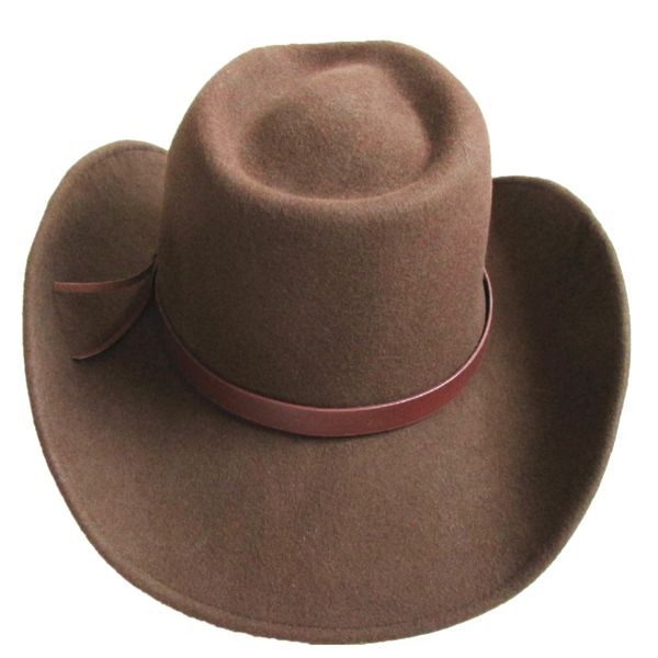 brown wool felt western cowboy hat for men women, Blue;gray