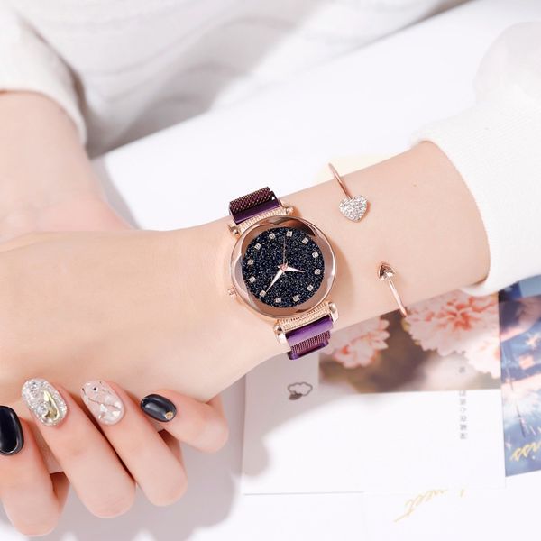 luxury starry sky rose gold women watches magnetic female wristwatch waterproof rhinestone clock montre femme, Slivery;brown
luxury starry sky rose gold women watches magnetic female wristwatch waterproof rhinestone clock montre femme, Slivery;brown