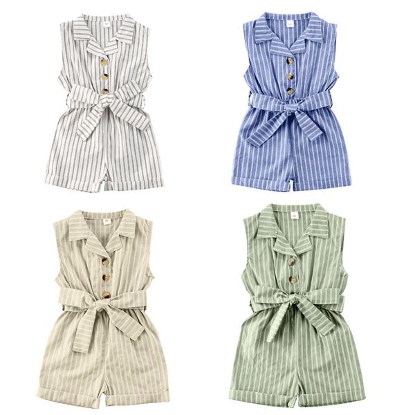 1-6y summer toddler baby girls rompers overalls striped print sleeveless turn down button jumpsuits 4 colors, Blue
1-6y summer toddler baby girls rompers overalls striped print sleeveless turn down button jumpsuits 4 colors, Blue