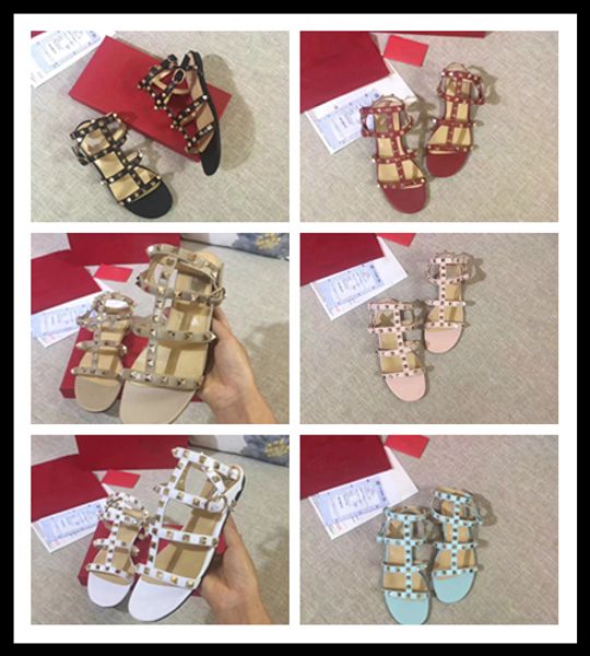 original box designer fashion stud sandals fashion rivets shoe party women's sandals, Black
original box designer fashion stud sandals fashion rivets shoe party women's sandals, Black