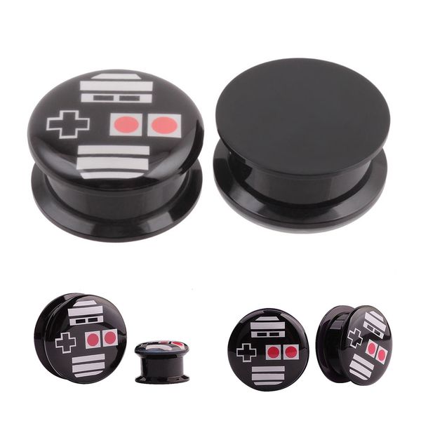 2pc black gamepad screw ear plug tunnel acrylic ear expander piercing jewelry ear gauges 6mm-25m, Silver
2pc black gamepad screw ear plug tunnel acrylic ear expander piercing jewelry ear gauges 6mm-25m, Silver