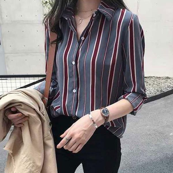 2020 new striped blouse women blusas loose slim fit long sleeve women's shirts fashion all match for women's blouses#7, White
2020 new striped blouse women blusas loose slim fit long sleeve women's shirts fashion all match for women's blouses#7, White