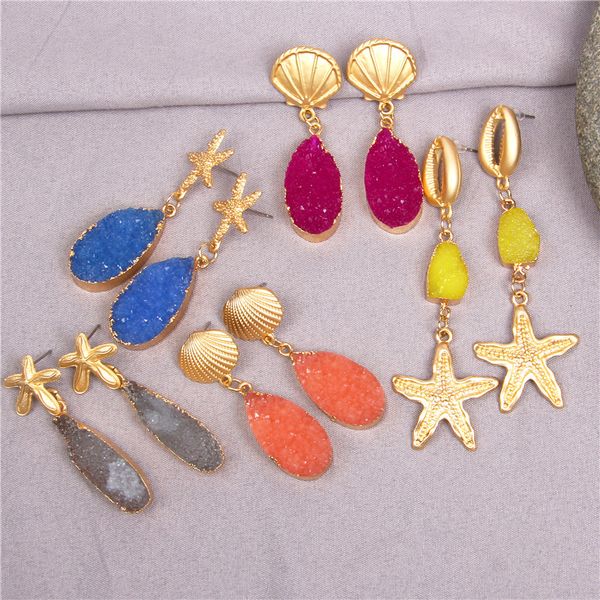 2020 druzy quartzs drop earrings for women crystal earrings summer beach metal shell statement dangles jewelry bohemian female, Silver
2020 druzy quartzs drop earrings for women crystal earrings summer beach metal shell statement dangles jewelry bohemian female, Silver
