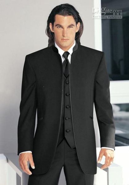 new more popular black stand collar groom tuxedos groomsmen men wedding suits prom clothing (jacket+pants+vest+tie) 4180, Black;gray
new more popular black stand collar groom tuxedos groomsmen men wedding suits prom clothing (jacket+pants+vest+tie) 4180, Black;gray