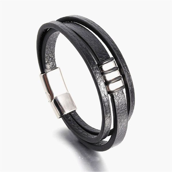new 3 layers black gold punk style design genuine leather bracelet for men steel magnetic button birthday gift male bracelets
new 3 layers black gold punk style design genuine leather bracelet for men steel magnetic button birthday gift male bracelets