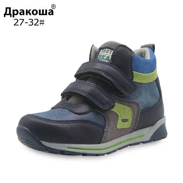 

apakowa boys shoes children' spring autumn ankle boots little kids shoes for boys pu leather sneakers for eur 27-32, Black;grey