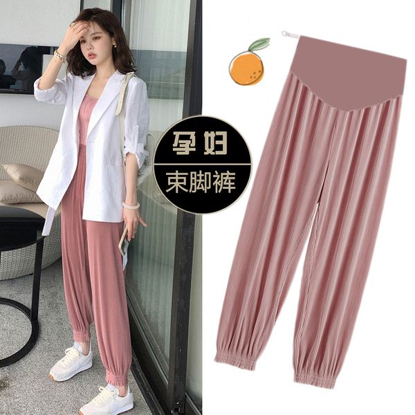327# summer thin pleated loose maternity pants high waist cotton belly casual pants for pregnant women pregnancy harem, White
327# summer thin pleated loose maternity pants high waist cotton belly casual pants for pregnant women pregnancy harem, White