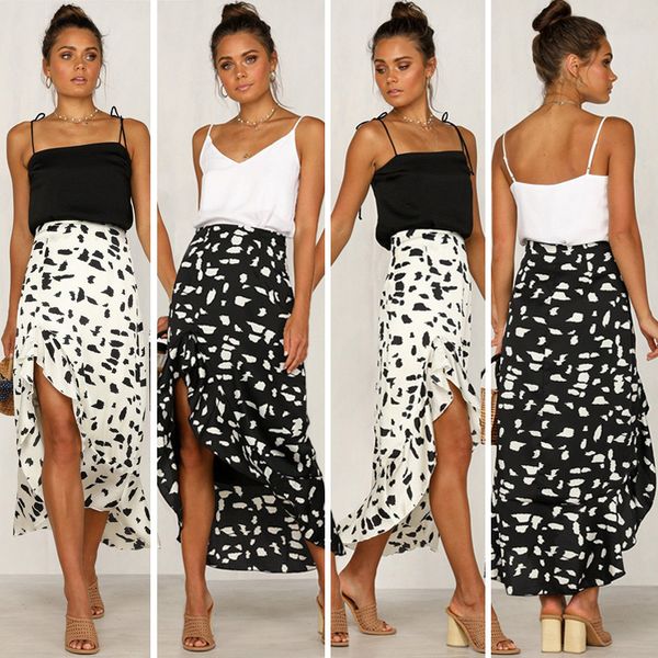 skirts 2021 summer women dot print ruffles asymmetrical ladies casual ankle length vintage split long elastic skirt, Black
skirts 2021 summer women dot print ruffles asymmetrical ladies casual ankle length vintage split long elastic skirt, Black
