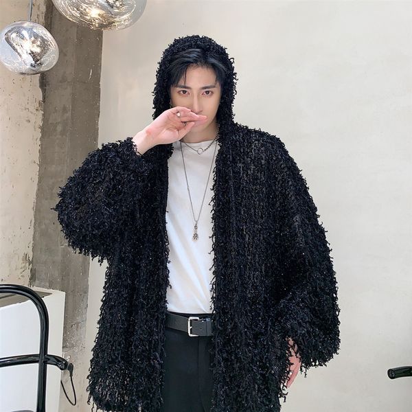 men hair tassel loose casual hooded jacket male women streetwear hip hop gothic black cloak cardigan coat outerwear, Black;brown
men hair tassel loose casual hooded jacket male women streetwear hip hop gothic black cloak cardigan coat outerwear, Black;brown