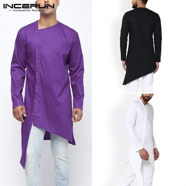 incerun mens irregular shirt clothes long sleeve vintage long shirts men kurtas streetwear button solid color muslim, White;black
incerun mens irregular shirt clothes long sleeve vintage long shirts men kurtas streetwear button solid color muslim, White;black