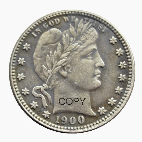us 1900 p/s/o barber quarter dollars silver plated copy coin 
us 1900 p/s/o barber quarter dollars silver plated copy coin