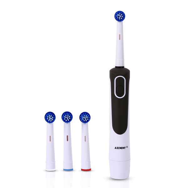 black electric toothbrush with 4 or 8 replacement tooth brush heads battery rotating oral hygiene or only 4 teeth brush head
black electric toothbrush with 4 or 8 replacement tooth brush heads battery rotating oral hygiene or only 4 teeth brush head
