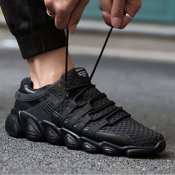 2019 men casual shoes spring fashion brand soft breathable sneakers lace-up tide male shoes zapatos plus size 39-46, Black
2019 men casual shoes spring fashion brand soft breathable sneakers lace-up tide male shoes zapatos plus size 39-46, Black