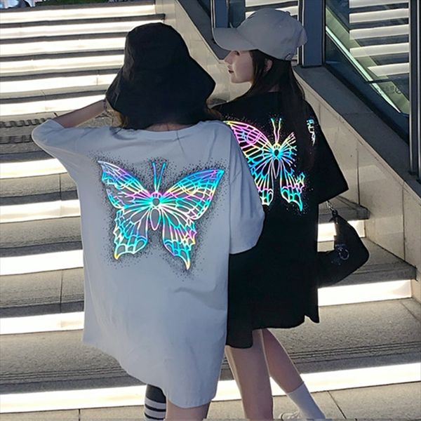 2020 loose short-sleeved t-shirt luminous butterfly reflective design t-shirt luminous butterfly glow female ins fashion, White
2020 loose short-sleeved t-shirt luminous butterfly reflective design t-shirt luminous butterfly glow female ins fashion, White