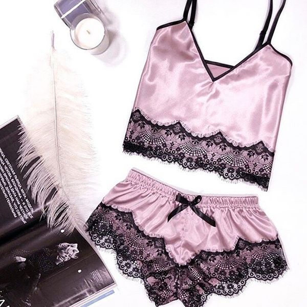 sleep wear for women 2020 lace trim pajamas set women plain spaghetti strap sleeveless summer sleepwear set, Black;red
sleep wear for women 2020 lace trim pajamas set women plain spaghetti strap sleeveless summer sleepwear set, Black;red