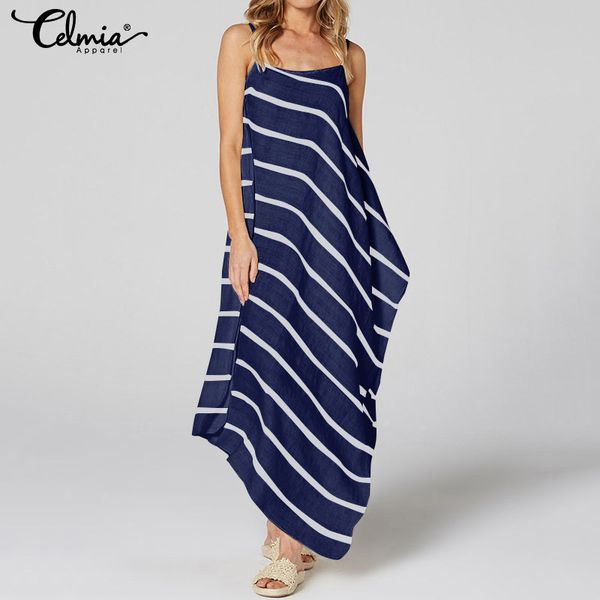 casual dresses celmia spaghetti straps women striped long dress 2021 summer sundress loose split asymmetric maxi vestidos plus size, Black;gray
casual dresses celmia spaghetti straps women striped long dress 2021 summer sundress loose split asymmetric maxi vestidos plus size, Black;gray