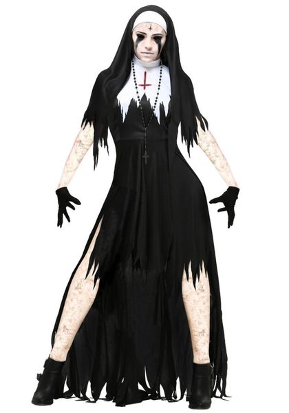 halloween cosplay costume female virgin mary sister black vampire dress masquerade halloween costume, Black;red
halloween cosplay costume female virgin mary sister black vampire dress masquerade halloween costume, Black;red