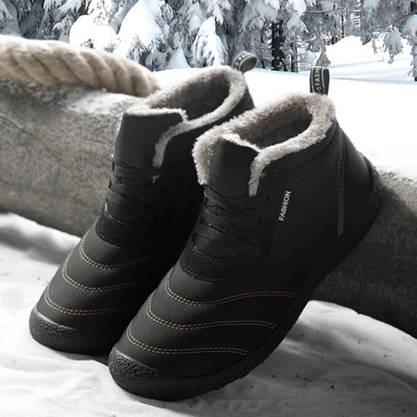 warm men winter boots quality snow boots for men waterproof warm winter shoes men's ankle with fur, Black
warm men winter boots quality snow boots for men waterproof warm winter shoes men's ankle with fur, Black