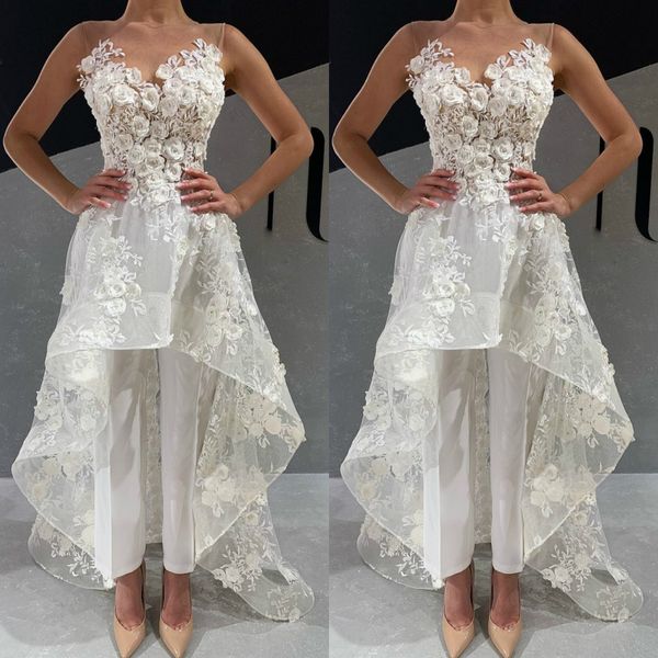white jumpsuits wedding dresses 2020 new illusion neck 3d floral appliqued lace bohemian beach bridal gowns boho wedding dress pants
white jumpsuits wedding dresses 2020 new illusion neck 3d floral appliqued lace bohemian beach bridal gowns boho wedding dress pants