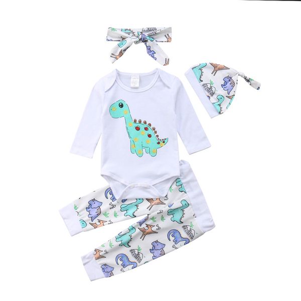 newborn infant cute baby clothing set kids girl dinosaur pants hat headband 4pcs outfits children clothes, White
newborn infant cute baby clothing set kids girl dinosaur pants hat headband 4pcs outfits children clothes, White