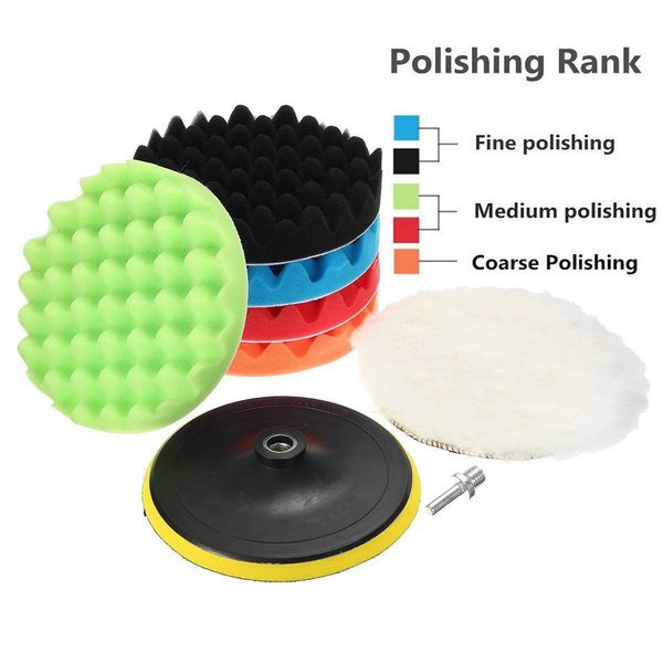 car 7pcs sponge and woolen polishing waxing buffing pads kits with m14 drill adapter car care cleaning sets a17
car 7pcs sponge and woolen polishing waxing buffing pads kits with m14 drill adapter car care cleaning sets a17