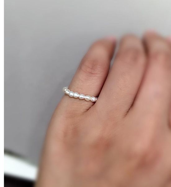 1-2mm natural fresh water pearl tail ring rice shape tiny pearl fashion women jewelry simple ring, Golden;silver
1-2mm natural fresh water pearl tail ring rice shape tiny pearl fashion women jewelry simple ring, Golden;silver