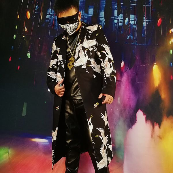men long casual suit streetwear hip hip vintage fashion slim fit blazer jacket male dancer singer costume stage clothes, White;black
men long casual suit streetwear hip hip vintage fashion slim fit blazer jacket male dancer singer costume stage clothes, White;black