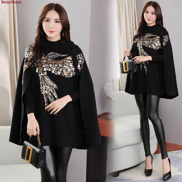 sexemara fashion new style autumn and winter sleeve cloak bat sleeve sequin knitting sweater ing, White;black
sexemara fashion new style autumn and winter sleeve cloak bat sleeve sequin knitting sweater ing, White;black