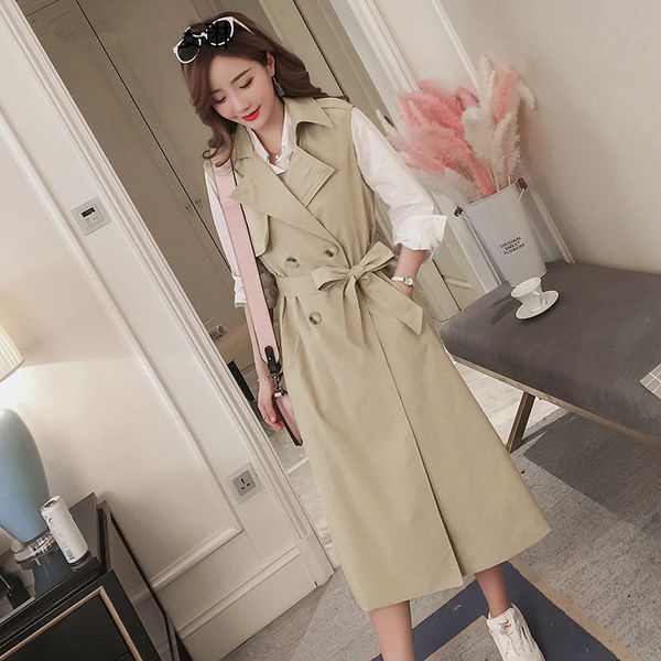 spring sleeveless vest trench coat for women fashion double-breasted long coat women waistcoat elegant trenchs colete c5332, Black;white
spring sleeveless vest trench coat for women fashion double-breasted long coat women waistcoat elegant trenchs colete c5332, Black;white