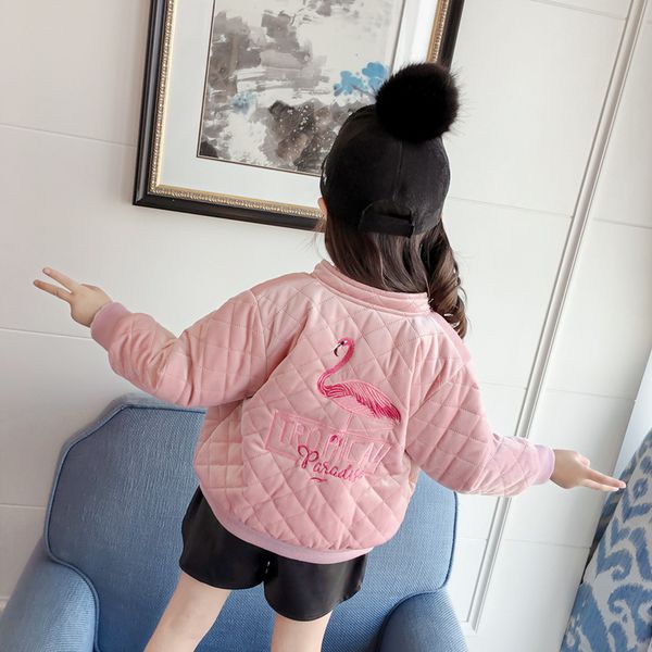 girls short coat flamingo embroidery new cotton clothes little girl winter quilted trend children's warm jacket, Blue;gray
girls short coat flamingo embroidery new cotton clothes little girl winter quilted trend children's warm jacket, Blue;gray
