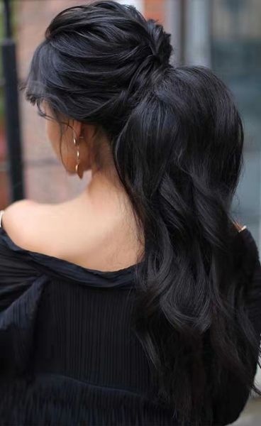 140g long wavy ponytail black hair extension clip in , natural color brazilian virgin hair body wave drawstring human hair pony tails
140g long wavy ponytail black hair extension clip in , natural color brazilian virgin hair body wave drawstring human hair pony tails