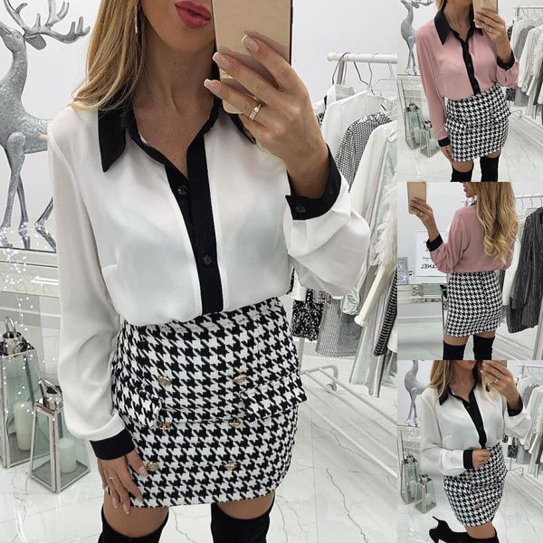 sexy chemise femme women's style simple chiffon long sleeve splice shirt turn-down tee shirt femme aesthetic, White
sexy chemise femme women's style simple chiffon long sleeve splice shirt turn-down tee shirt femme aesthetic, White