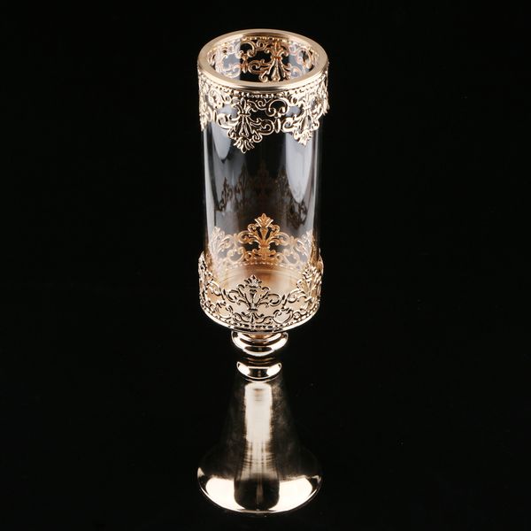 antique gold metal pedestal candle holder with glass hurricane vase crystal draped pillar stand accent display
antique gold metal pedestal candle holder with glass hurricane vase crystal draped pillar stand accent display